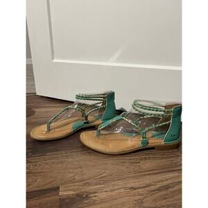 Born Green Sandals Women Size 8 New
